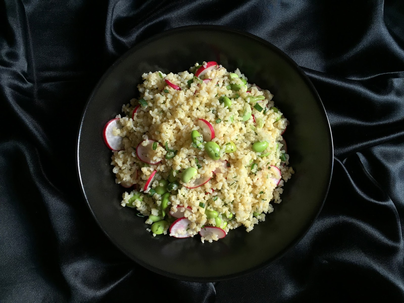Inglourious Bananas Bulgur Salad with Edamame and Radishes // Insalata