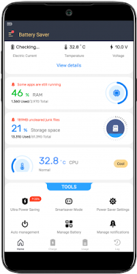 تطبيق Battery Saver-Ram Cleaner لتحسين أداء البطّارية و الهاتف مدفوع للاندرويد