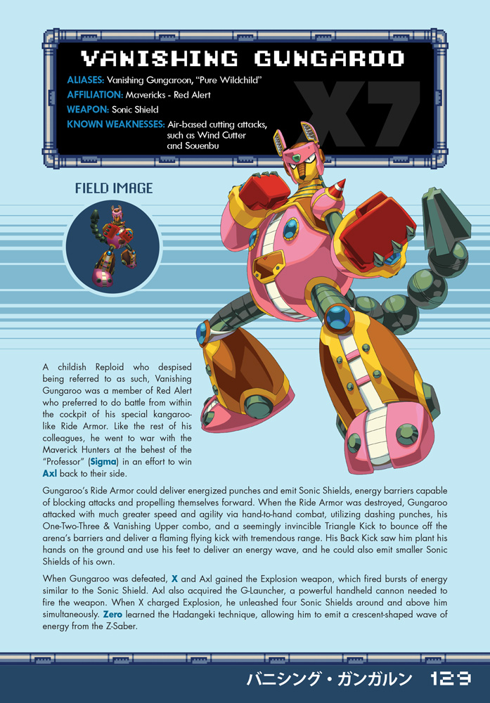 Rockman Corner Mega Man X Maverick Hunter's Field Guide Preview Pages