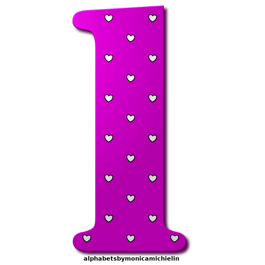 Monica Michielin Alphabets PURPLE HEARTS POLKA DOTS ALPHABETS, ICONS