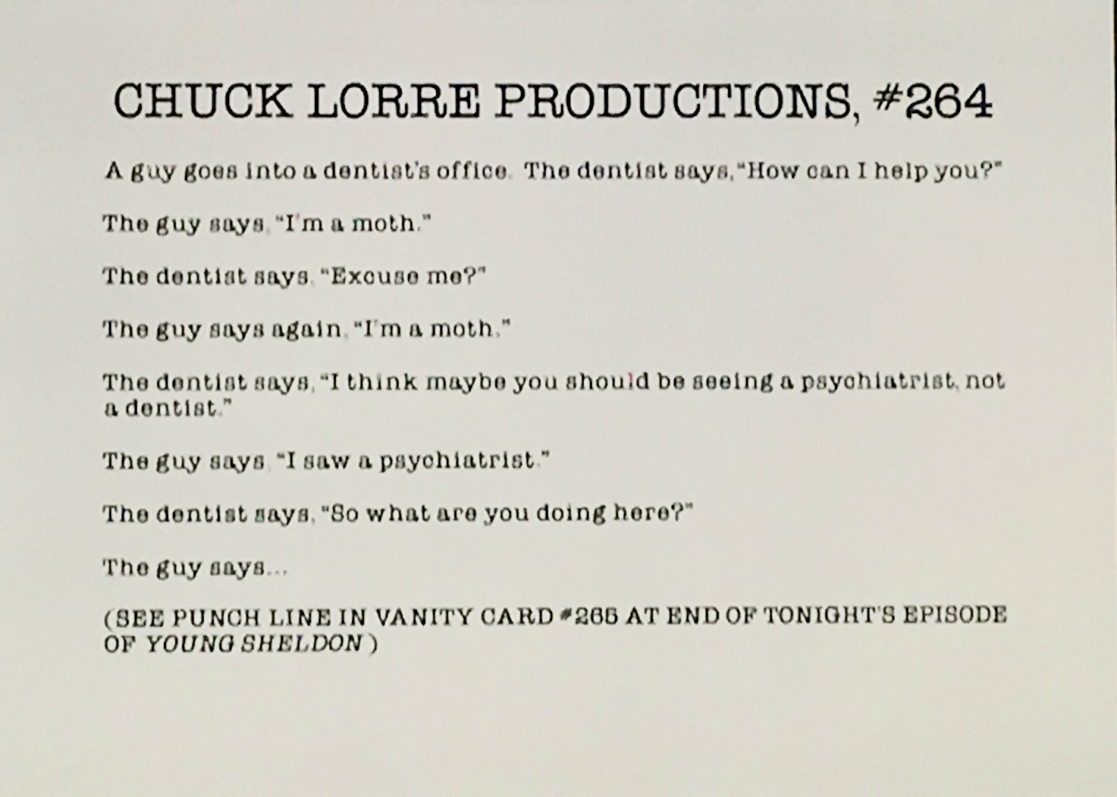 Skip's House of Chaos Chuck Blore Vanity Cards 264 & 265