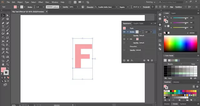 Flip Text Effect in Adobe Illustrator