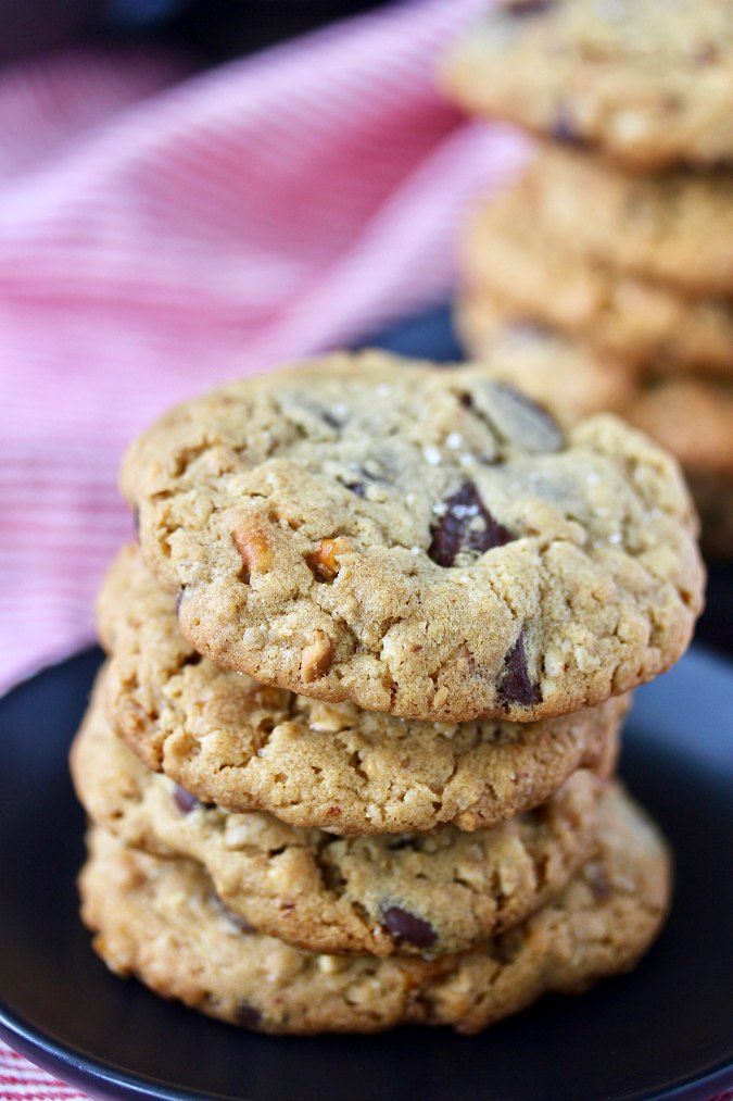 Peanut Butter and Pretzel Chocolate Chip Cookies Karen's Kitchen Stories
