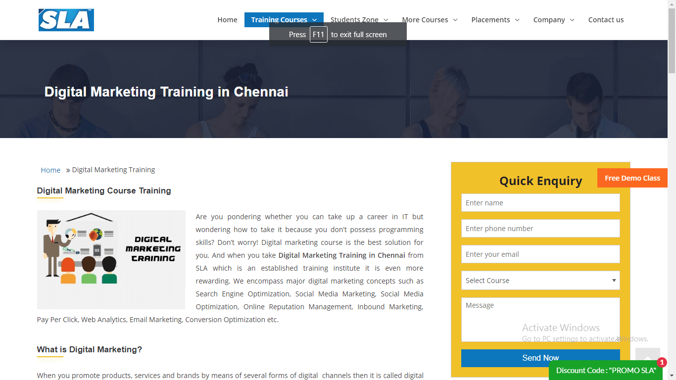 SLA Jobs Digital Marketing Training Institute in Chennai Amudhakumar