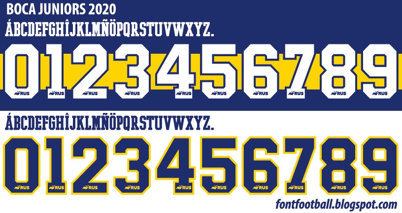 FONT FOOTBALL: Font Vector Boca Juniors 2020 kit FONT FOOTBALL: Font Vector Boca Juniors 2020 kit