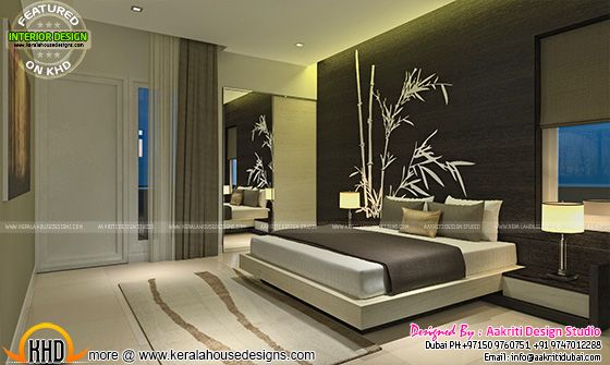 Bedroom interior design, Kerala