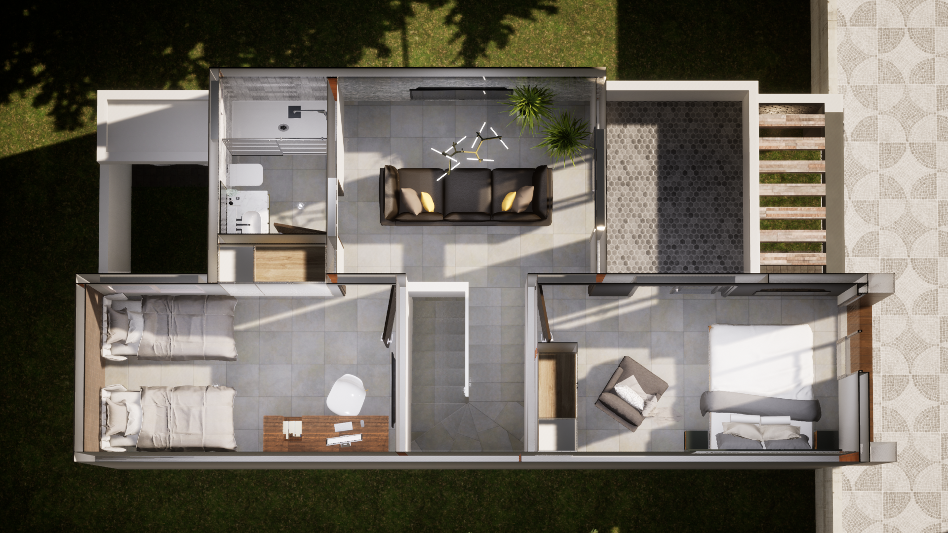 PLANO DE CASA 6 X 12 METROS CON TERRAZA - ArchTECH