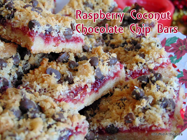 Raspberry Coconut Chocolate Chip Bars