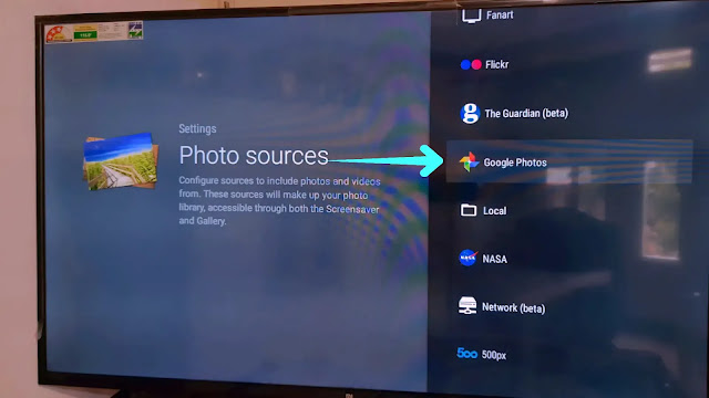 click on google photos google photos source for screensaver