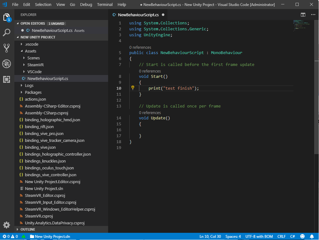 2019虛擬實境: Week04_第四堂 Visual Studio code unity