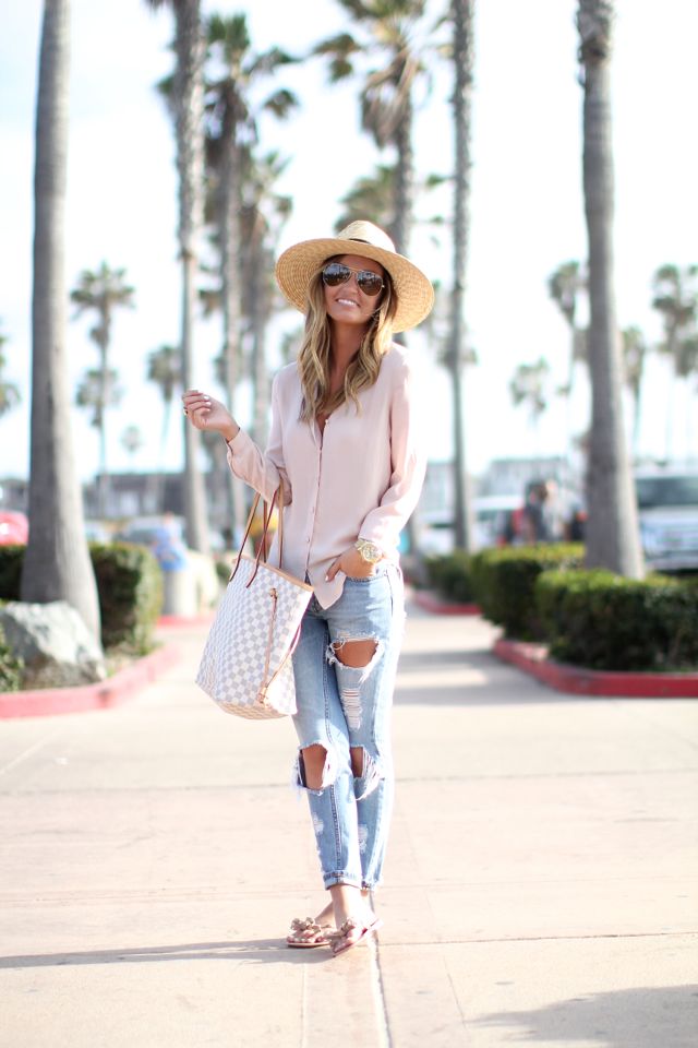 Megan Runion // For All Things Lovely: Blush + Distressed Denim ...