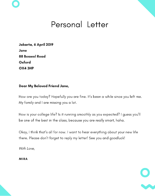 Personal Letter Kelas XI - Buku Melajah