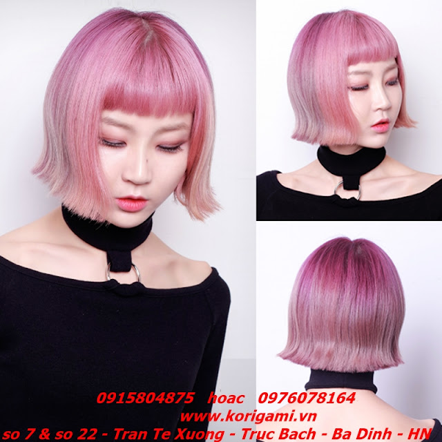 KIỂU TÓC NỮ BOB NGẮN NHUỘM MÀU HỒNG KHÓI PHẤN ĐẸP 2018 DẠY HỌC NGHỀ TÓC NỮ BOB NGẮN NHUỘM MÀU HỒNG PINK 3D ĐẸP