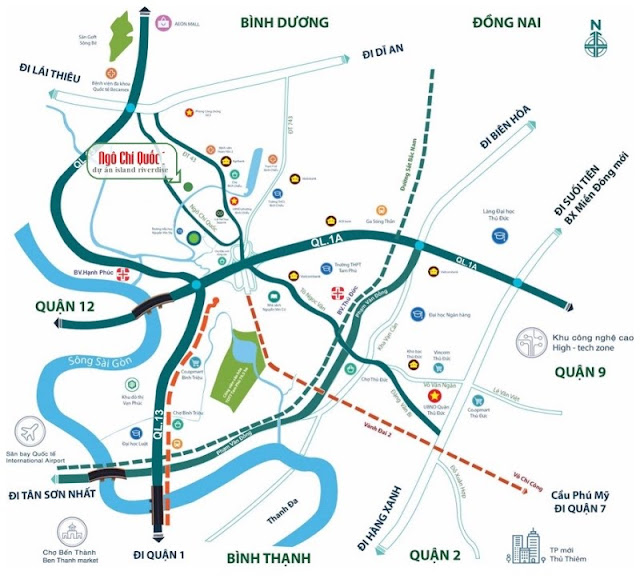 khu đô thị mới Qi Island Thuận An vị trí