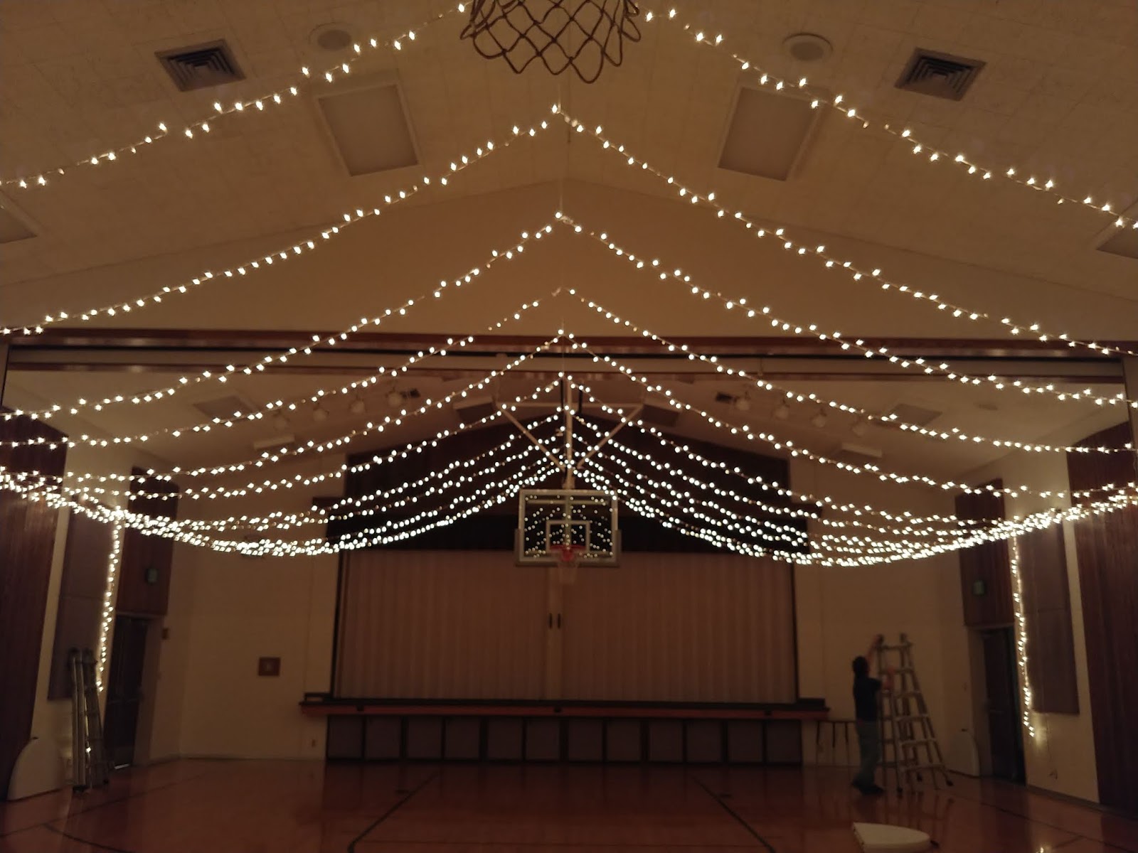 Creative Wedding And Party Decor A Canopy Of Fabric And Lights