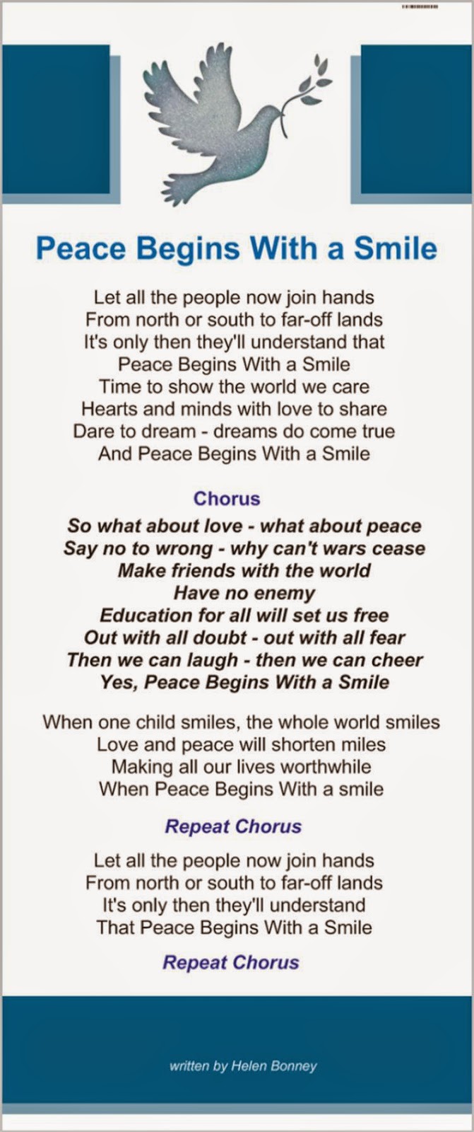 A Song of Peace Words & Pictures A Song of Peace Words & Pictures
