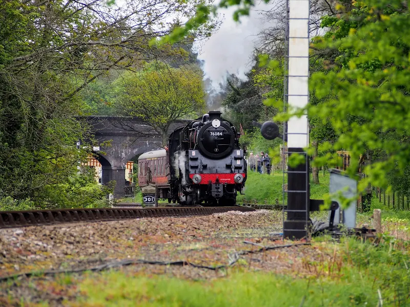Weybourne Springs where there are trackside views of trains heading out of Weybourne stations