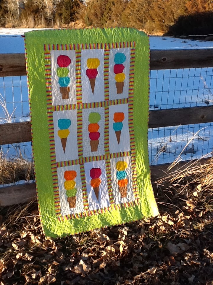 Tanya Quilts in CO Ice Cream Cone Quilt Finish