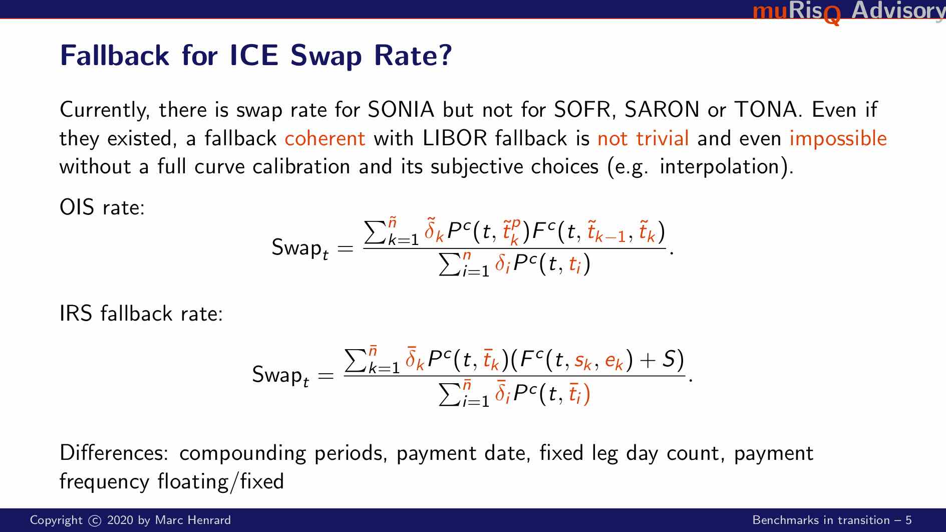 ICE Swap rate fallback long expected approximations
