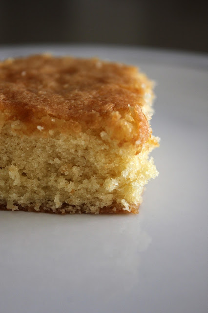 Recipe for Christina Tosi's Barely Brown Butter Cake by freshfromthe.com.