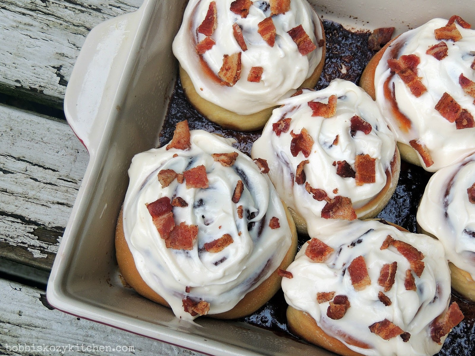 Bacon Cinnamon Rolls with Maple Frosting Bobbi's Kozy Kitchen