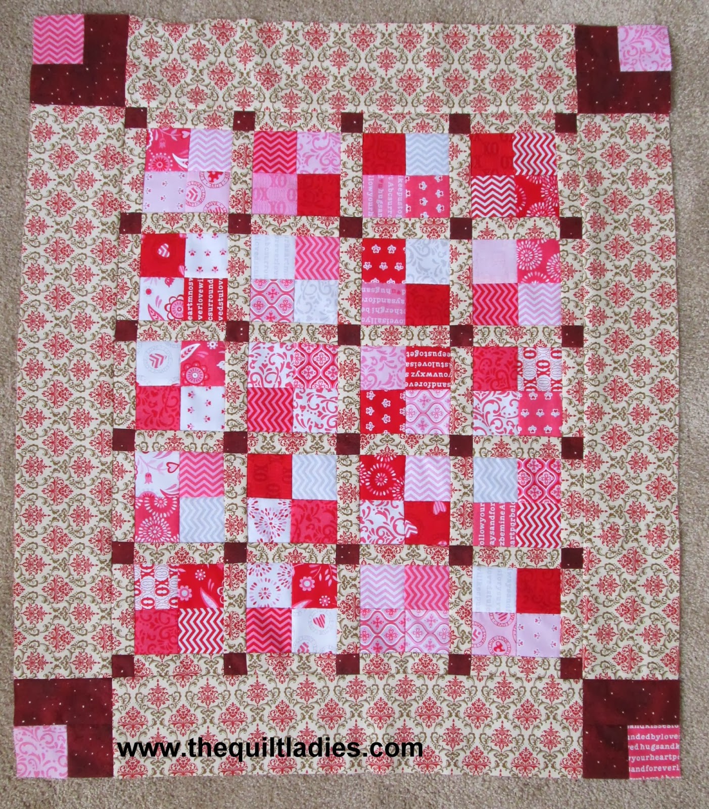 Four-patch quilt block free pattern