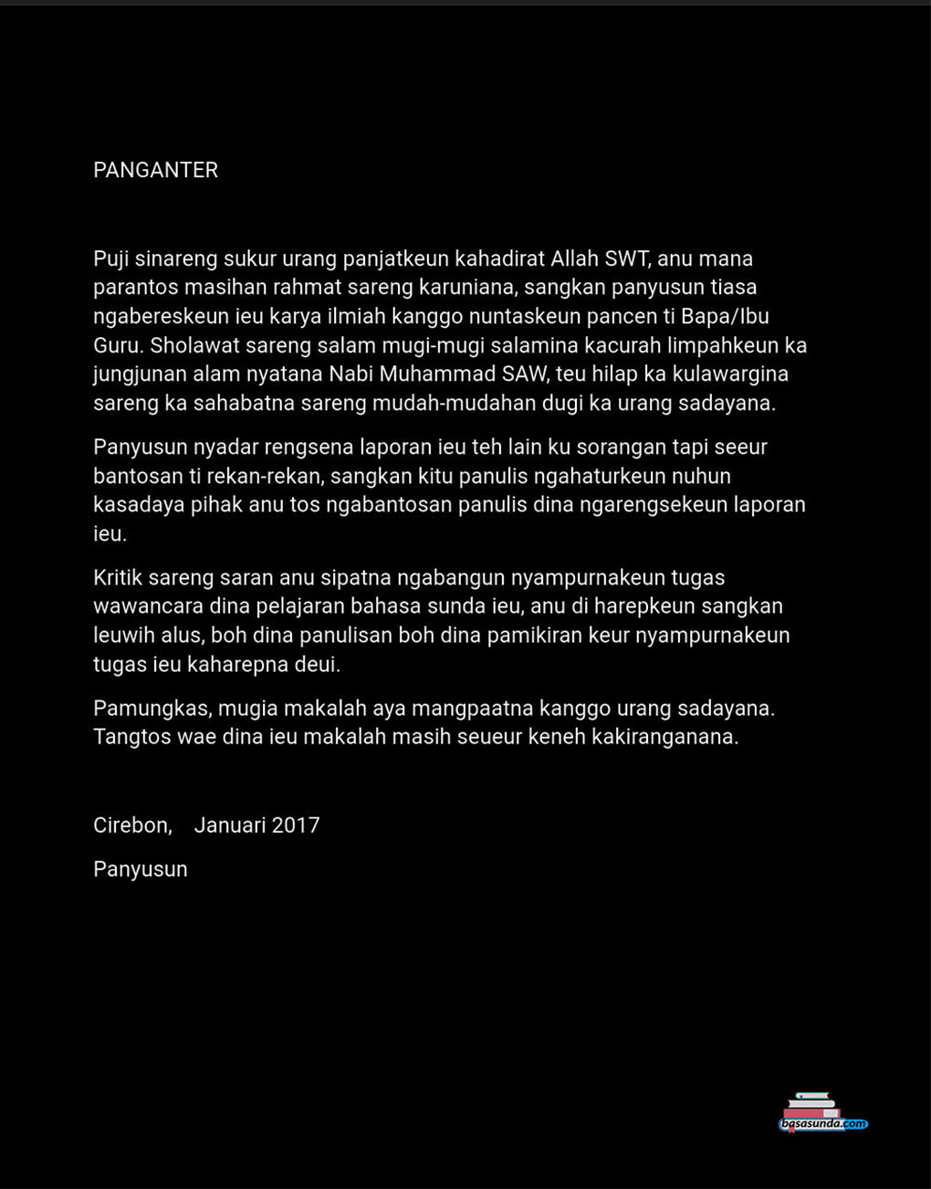 Contoh gambar susunan makalah hasil wawancara bahasa sunda