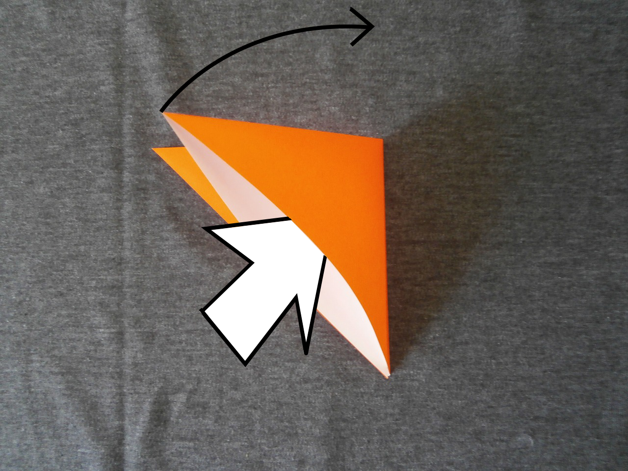 KATAKOTO ORIGAMI Step7 "Squash fold" and "Petal fold"