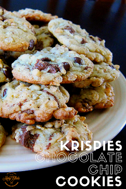 Chocolate chip cookies with a twist - crispy rice cereal! Easy and delicious, fun to make with kids.