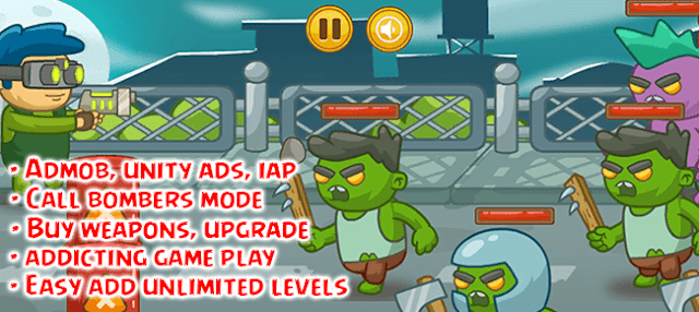 Download Soure Code Reskin Game Unity Zombie Defense 2 Survival