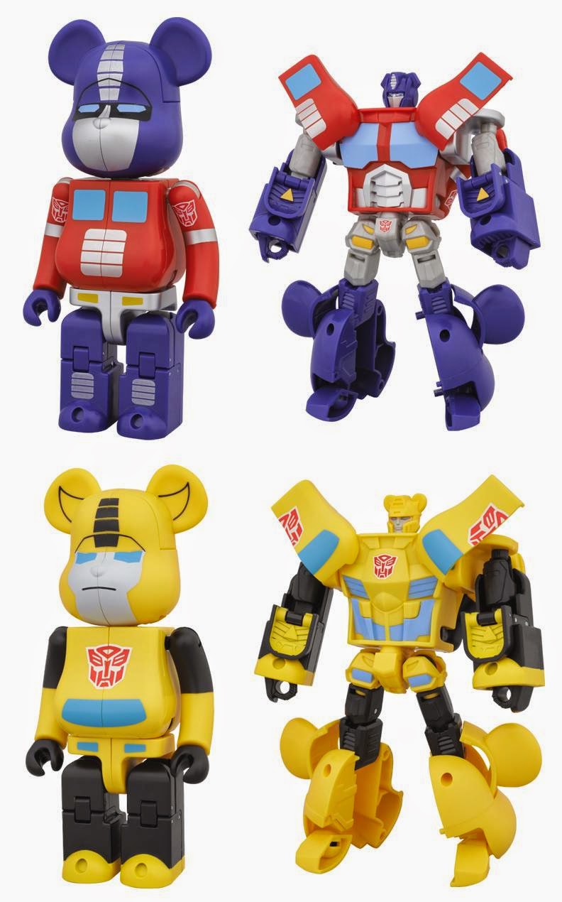 Transformers 400% Be@rbrick Vinyl Figures by Medicom - Autobots Optimus Prime & Bumblebee