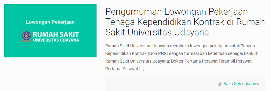 LOWONGAN PEKERJAAN RUMAH SAKIT UNIVERSITAS UDAYANA - BisaSkuy