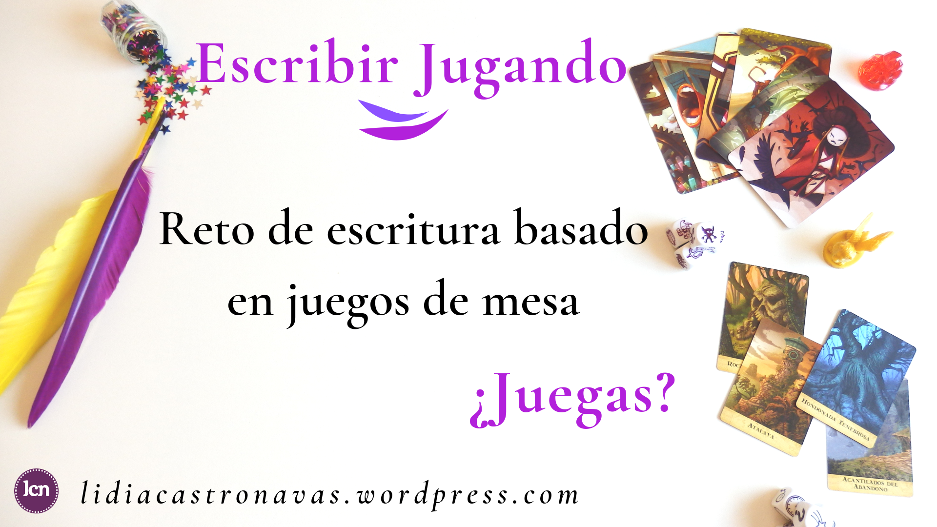 Banner del Reto 'Escribir jugando' propuesto por Lídia Castro Navàs de lidiacastronavas.wordpress.com