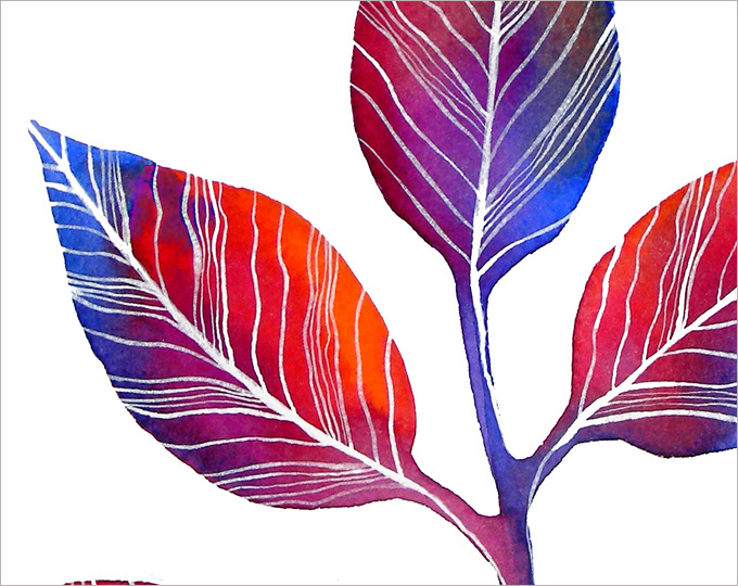 Printable Art Print "Autumn Leaf" - watercolor print - nature - colorful leaf illustration