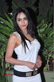 Actress Model Pooja Sri Stills in White Short Dress at F Club pre soft Launch  0035