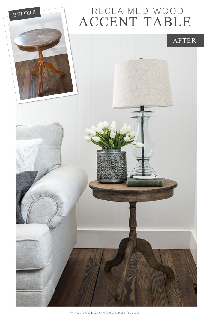 Reclaimed Wood Makeover for a SecondHand Side Table anderson + grant