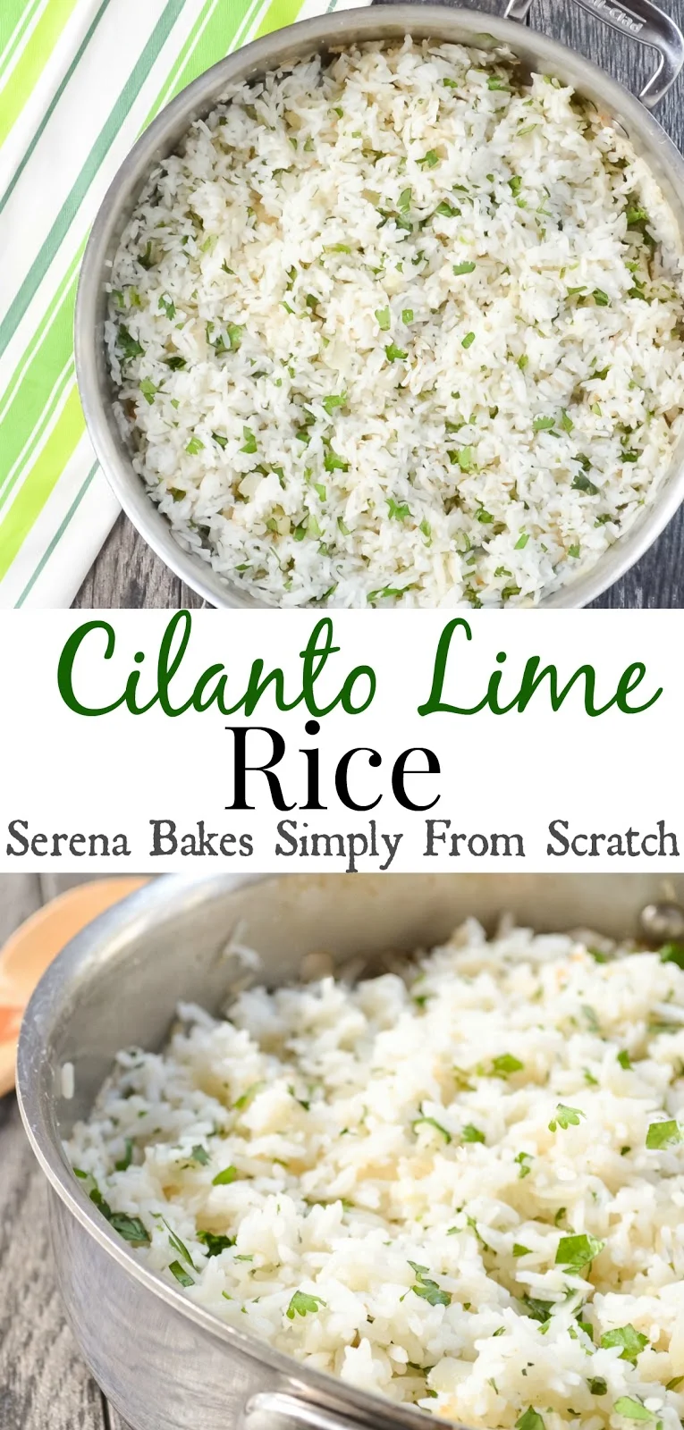 Easy to make Cilantro Lime Rice. serenabakessimplyfromscratch.com