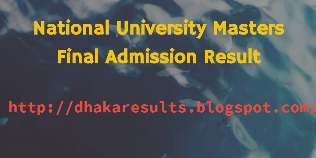 National University Masters Final Admission Result 2014-15 National University Masters Final Admission Result 2014-15