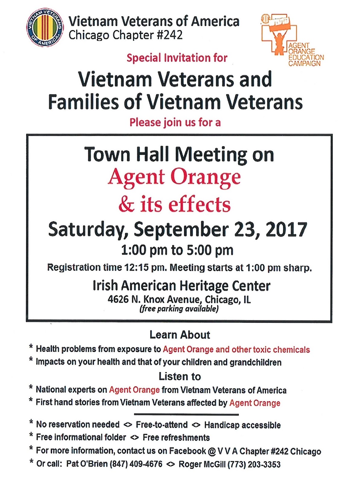 Veterans History Project, Niles IL: Agent Orange and Its Effects Town