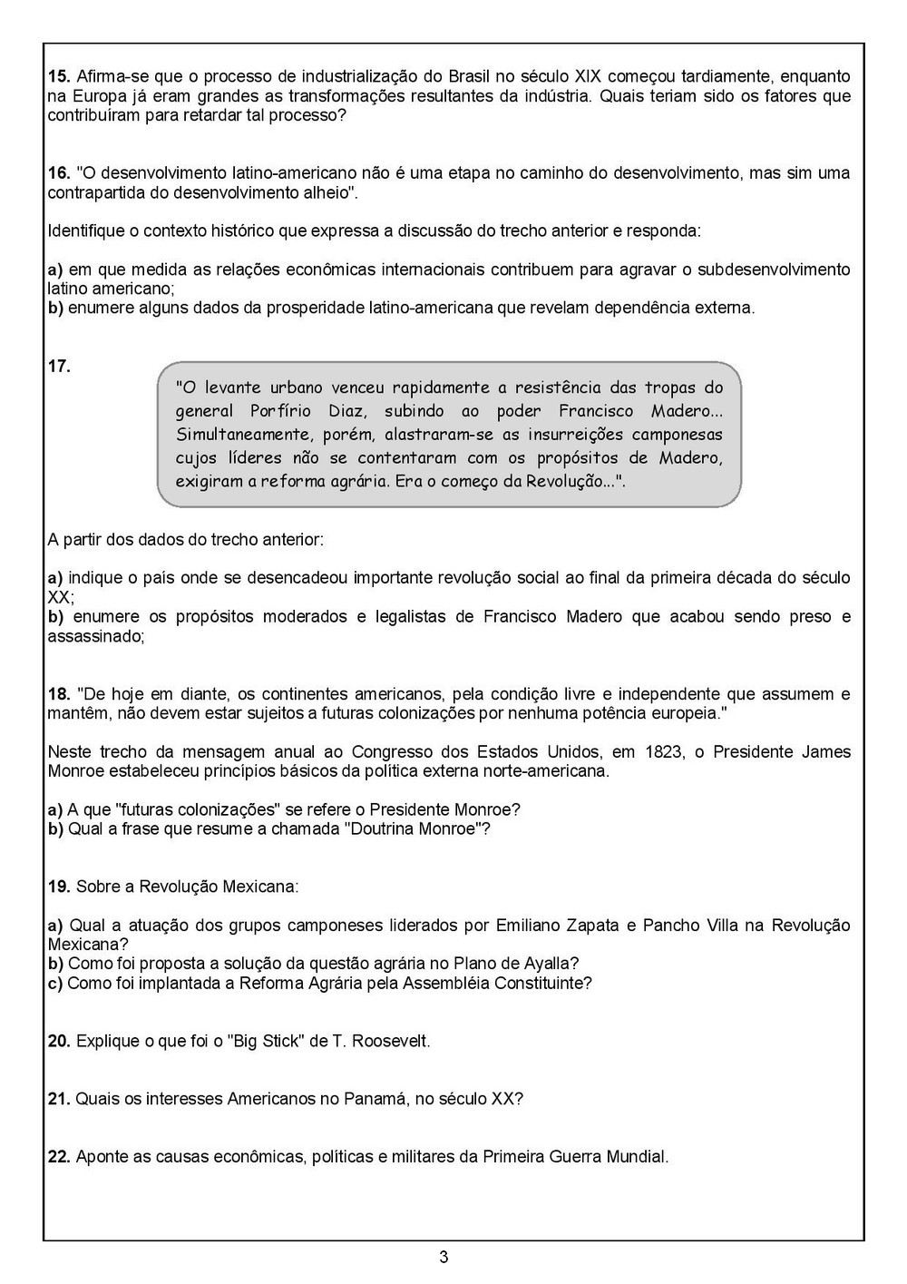 Prova De História 9 Ano Com Gabarito - EDUCA