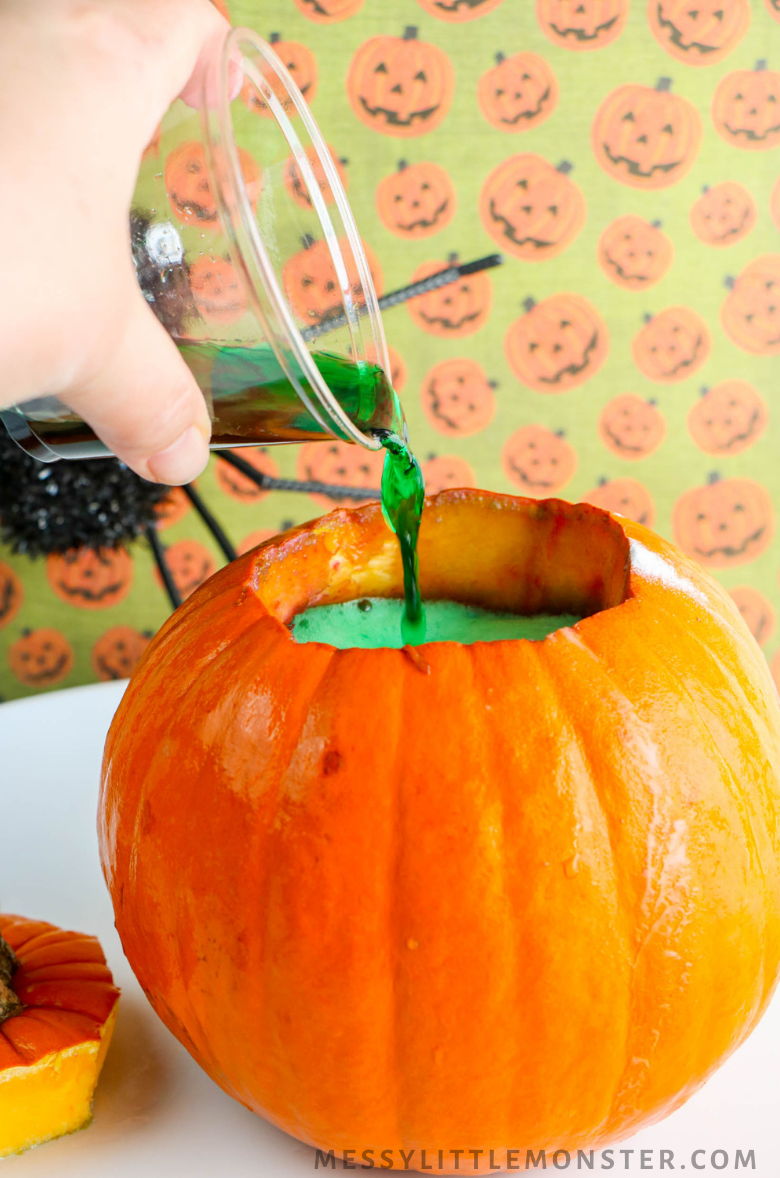 Pumpkin Volcano Experiment for Kids - Messy Little Monster