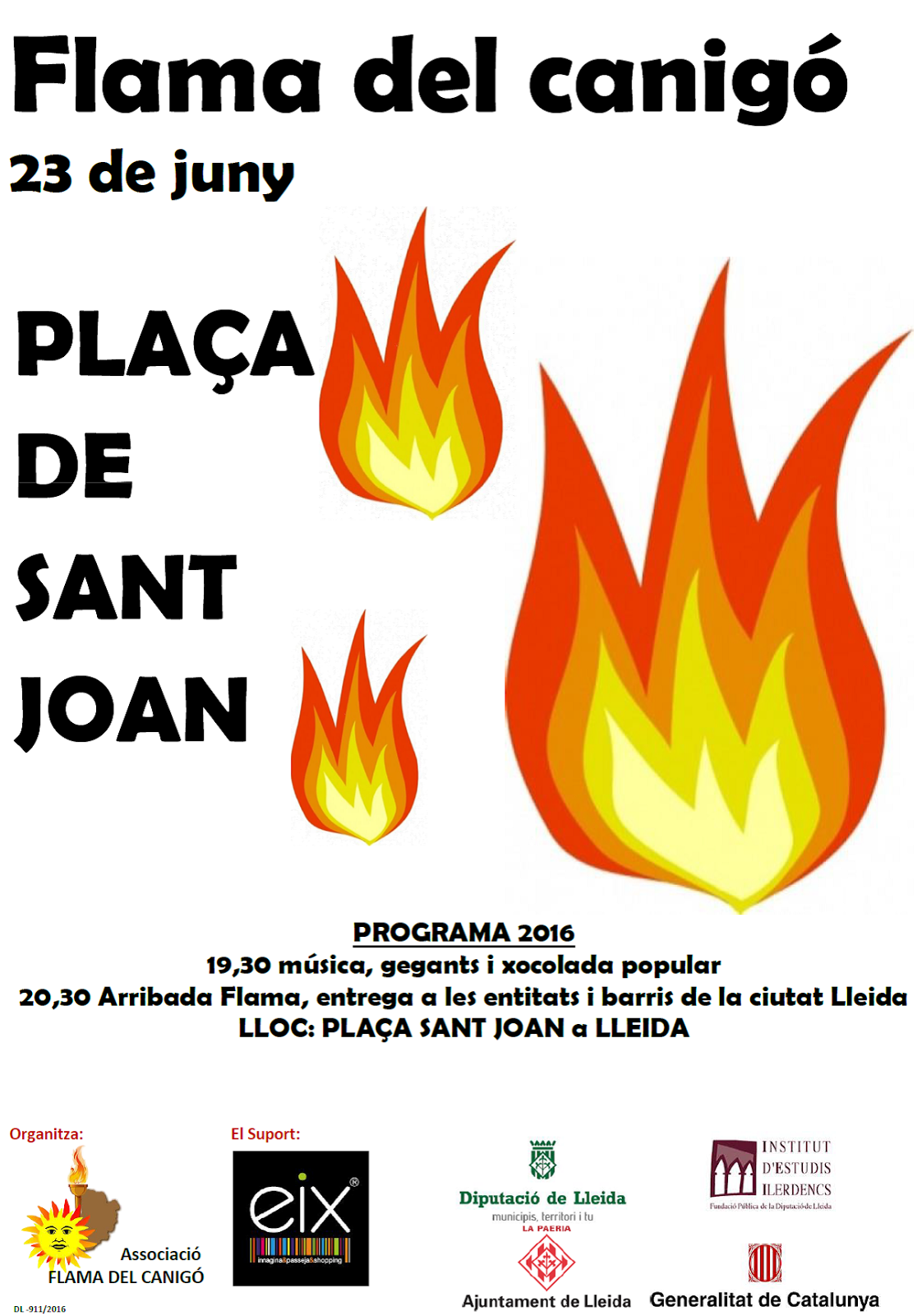 Flama del Canigó - Lleida: JA TENIM CARTELL DE LA FLAMA 2016