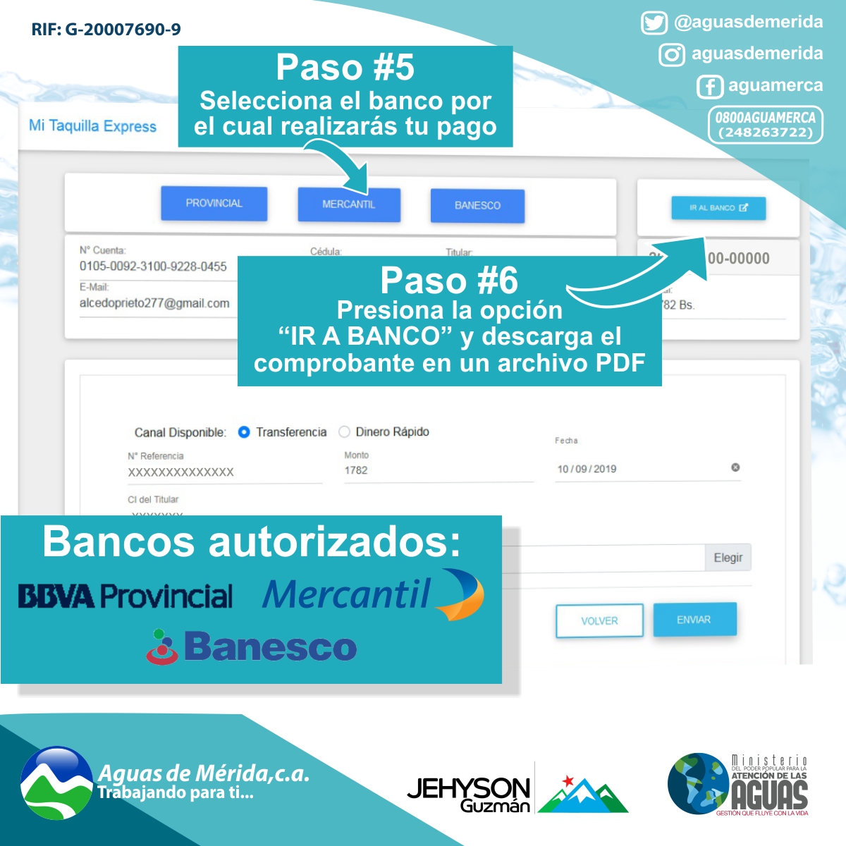 NOTIANDES24: Merideños pueden pagar servicio de agua desde cualquier parte