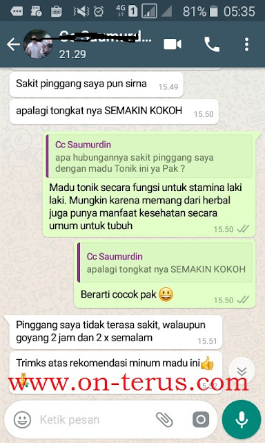 Testimoni Pengguna Madu Super Tonik