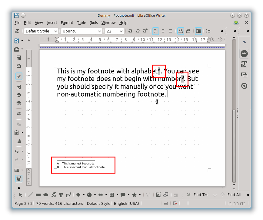LibreOffice Writer for Beginner Footnote