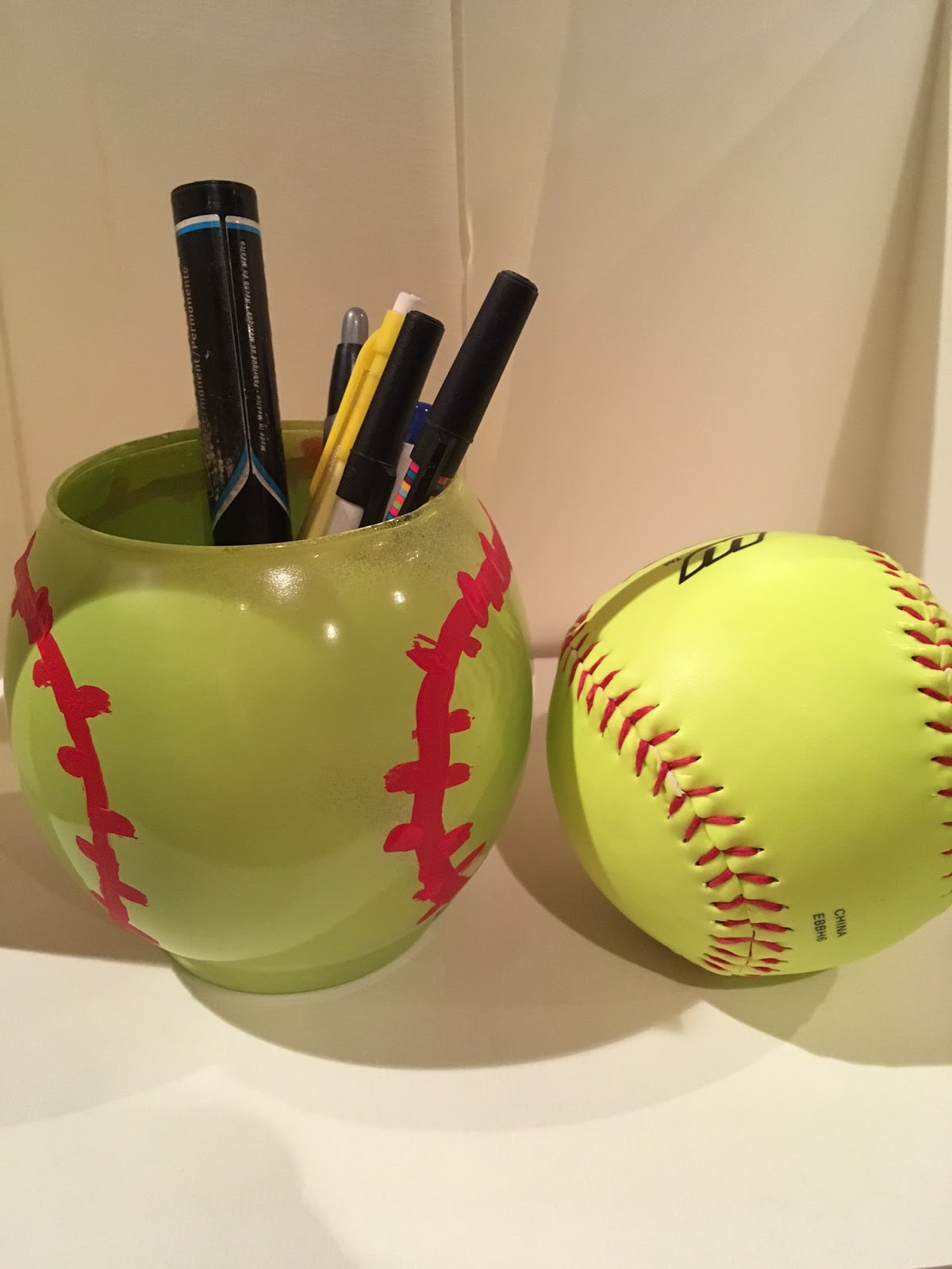 Diy Softball Pencil Holder