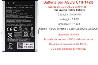 ASUS Zenfone 2 Laser ZE500KL ZE500KG mobile Batteria