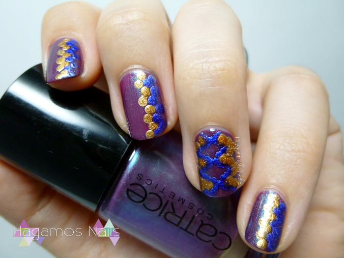 NAIL ART MORADO EN ZIG ZAG. #RetoPuntosMNA. Hagamos Nails