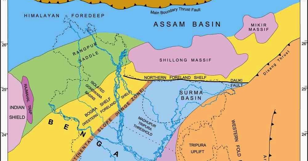 Bangladesh Tectonic Plates Zones