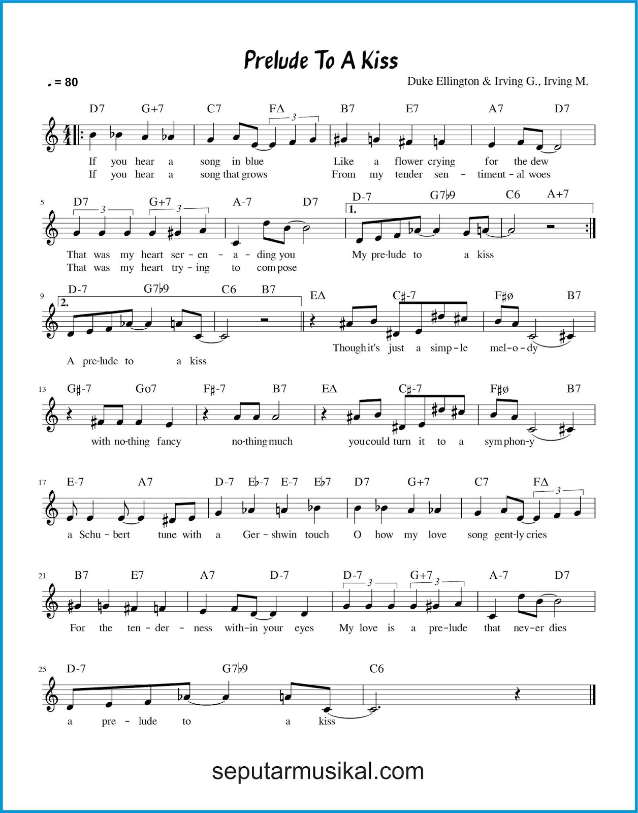 Chord Lagu Prelude to a Kiss SEPUTAR MUSIK